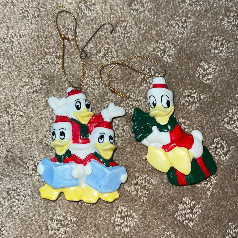Vintage Walt Disney Ceramic Donald Duck & Friends Ornaments
